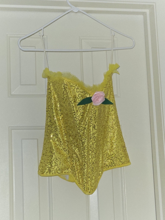 Leg Avenue Other - Leg Avenue Yellow Sequin Chemise with Pink Rose